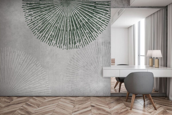 Design circular alb și verde Design circular alb și verde