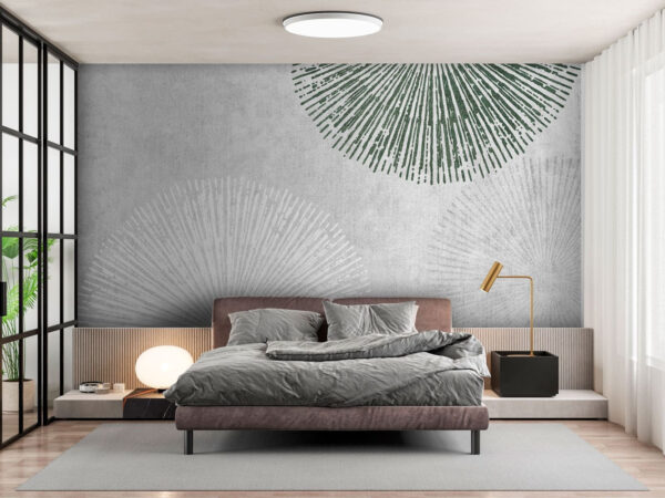 Design circular alb și verde Design circular alb și verde