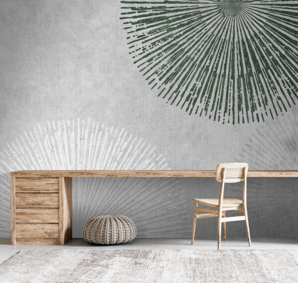 Design circular alb și verde Design circular alb și verde
