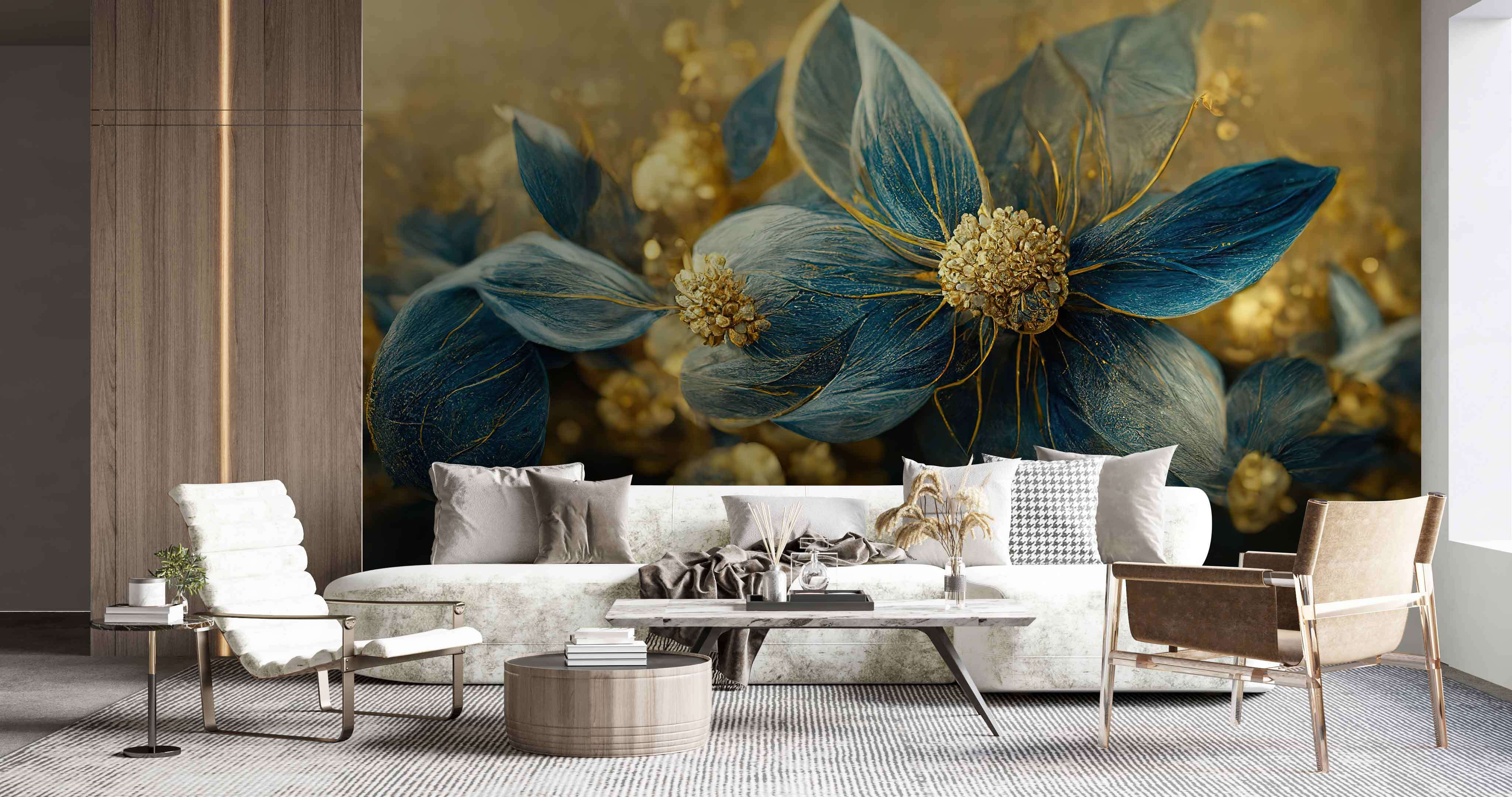 Elegant blue leaves and delicate blooms