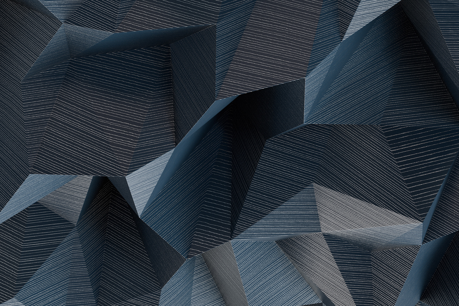 Geometric waves in shades of blue
