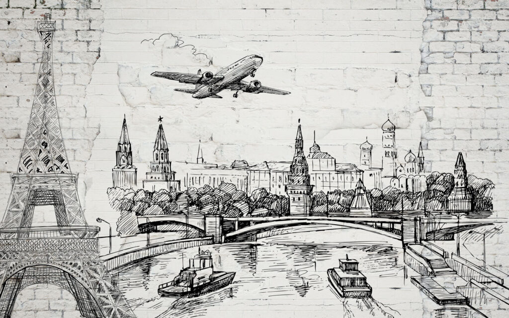 Desenul unui oraș și al unui pod Desenul unui oraș și al unui pod
