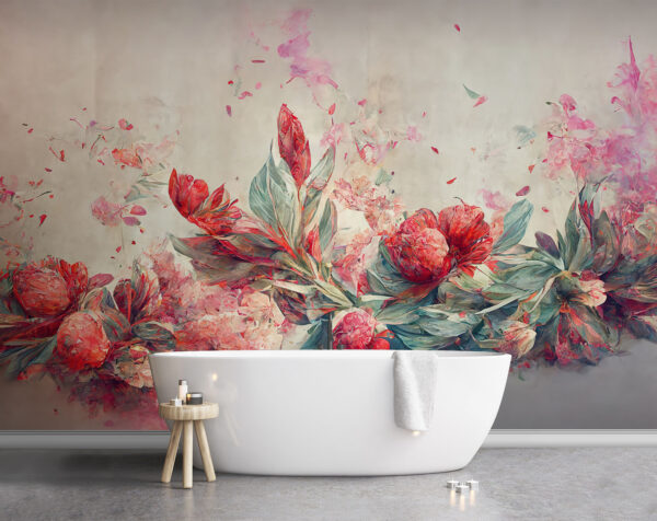 Pictura de flori și frunze Pictura de flori și frunze
