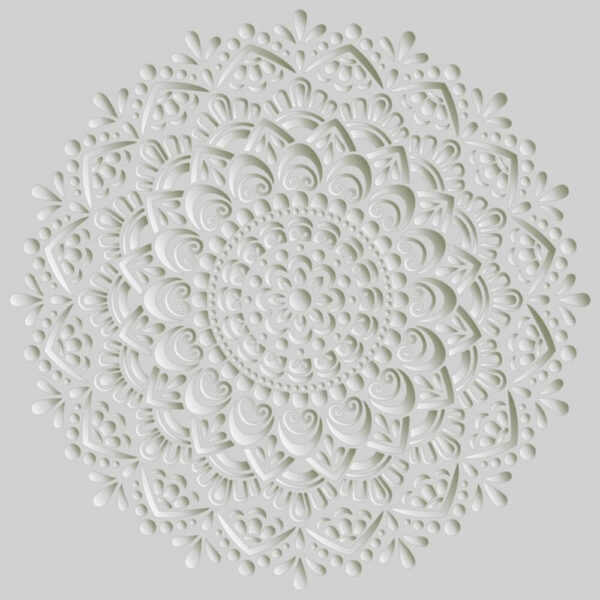 Model circular alb pe un fundal gri Model circular alb pe un fundal gri