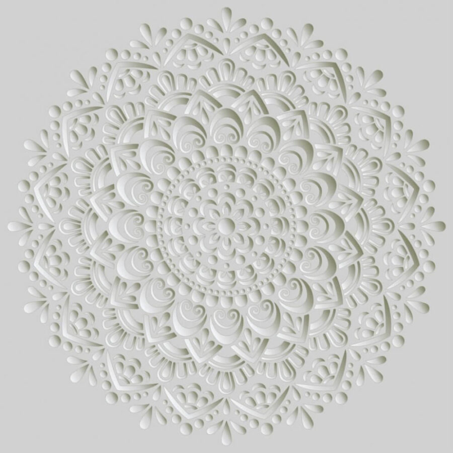 Model circular alb pe un fundal gri