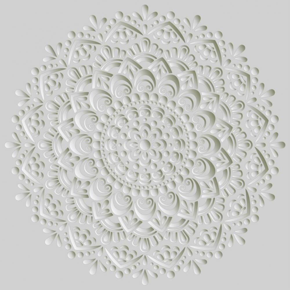 Model circular alb pe un fundal gri Model circular alb pe un fundal gri