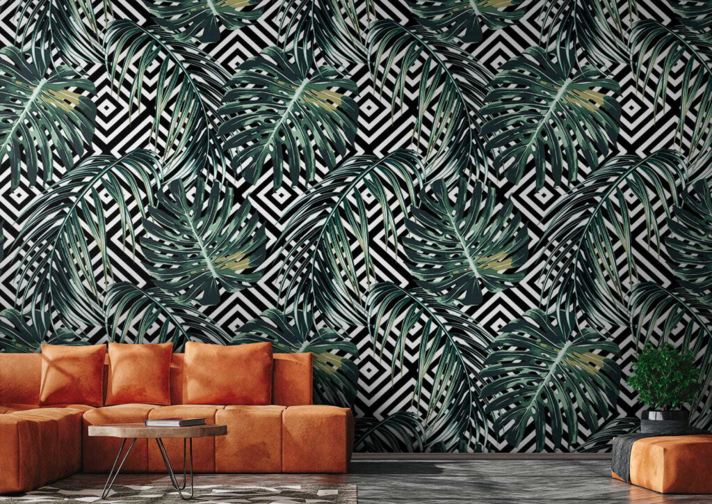 u79688pig2 1024x724 - Model de frunze pe un fundal alb și negru - tegory