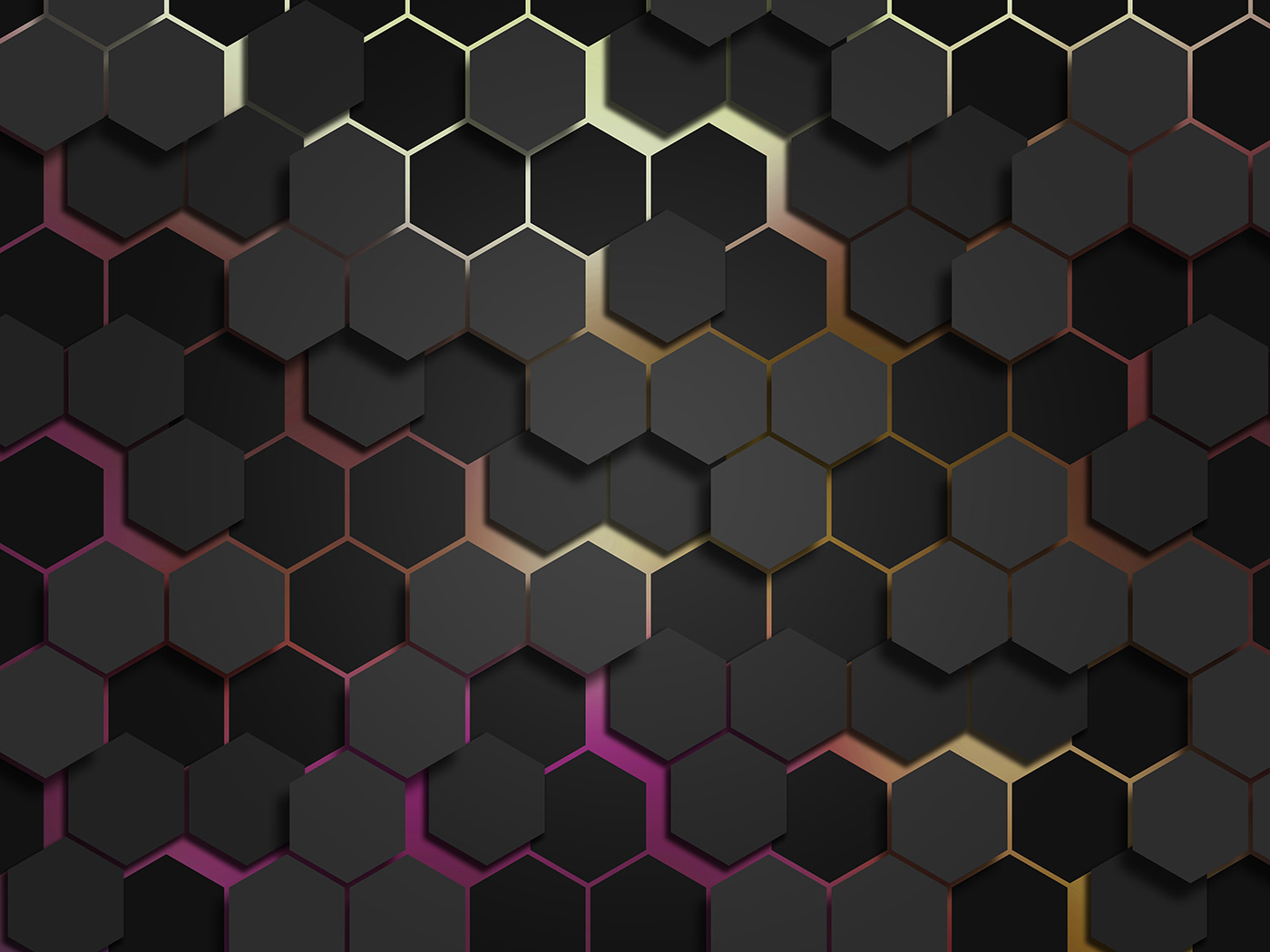 A group of black hexagons A group of black hexagons