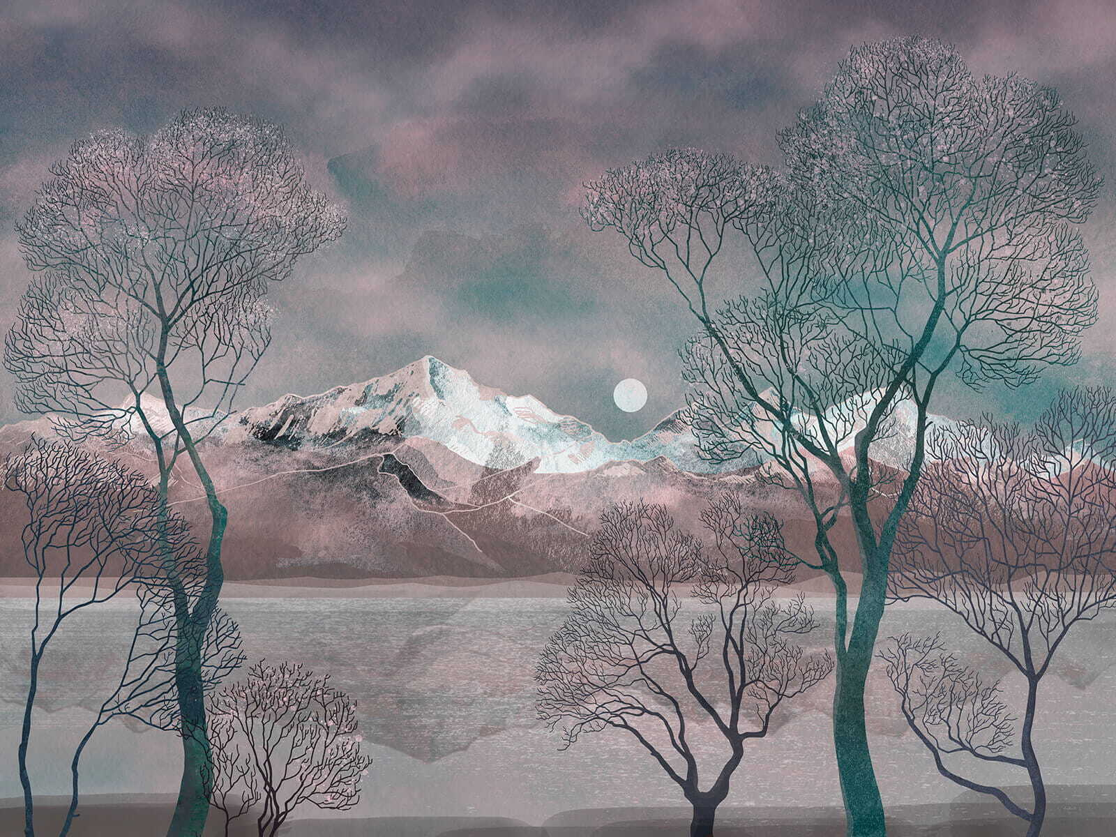 Peisaj cu copaci și munți u80027p - Peisaj cu copaci și munți - tegory