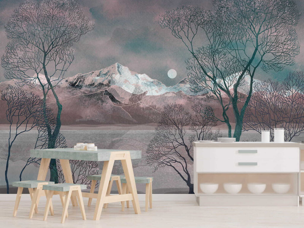 Peisaj cu copaci și munți u80027pik1 1024x768 - Peisaj cu copaci și munți - tegory