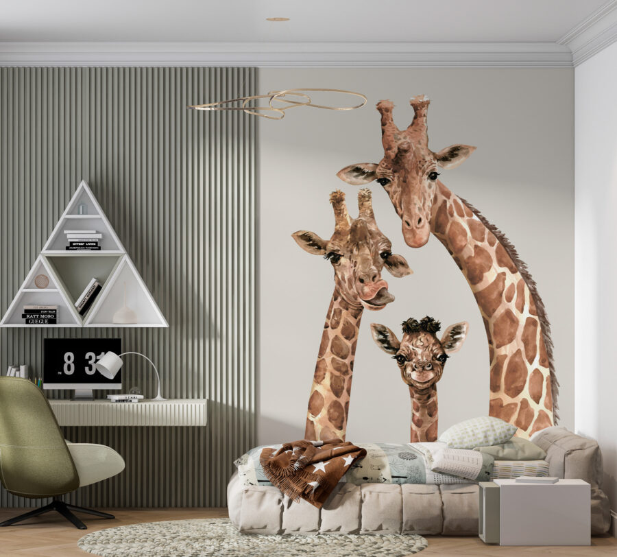 Un grup de girafe cu capetele împreunate