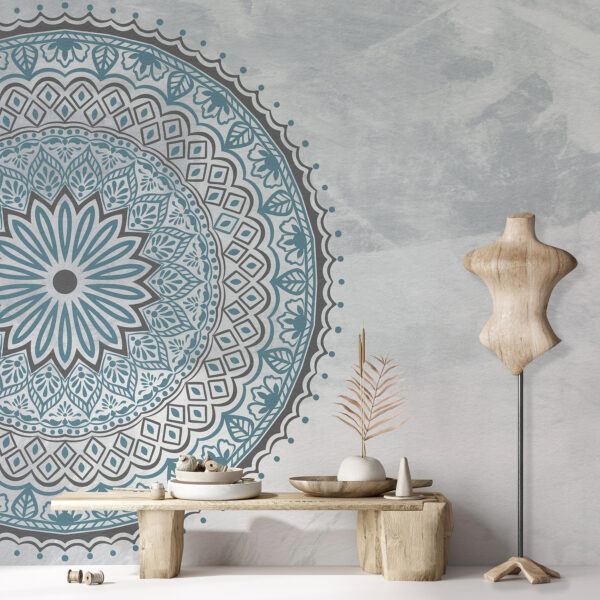 O mandala albastră și gri O mandala albastră și gri