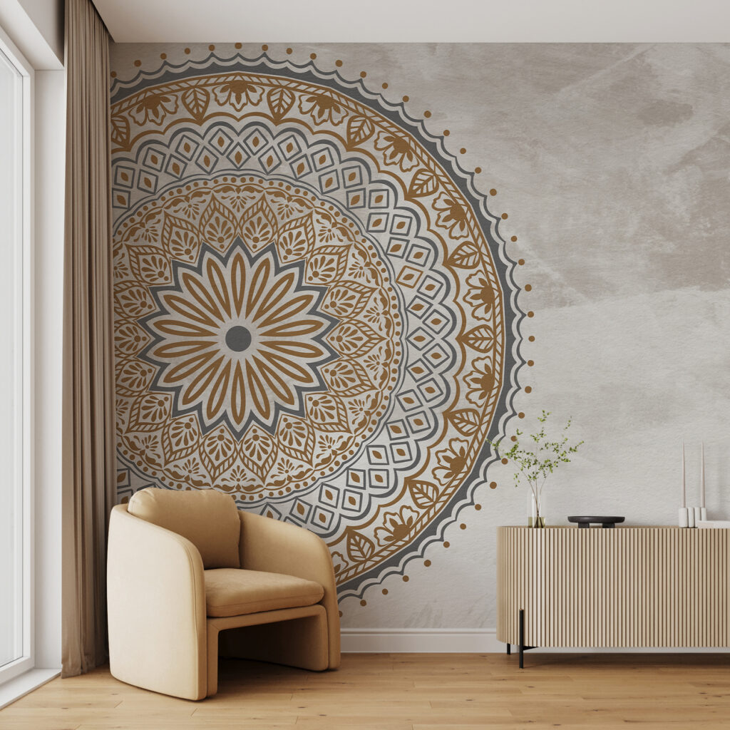 A circular pattern on a white surface