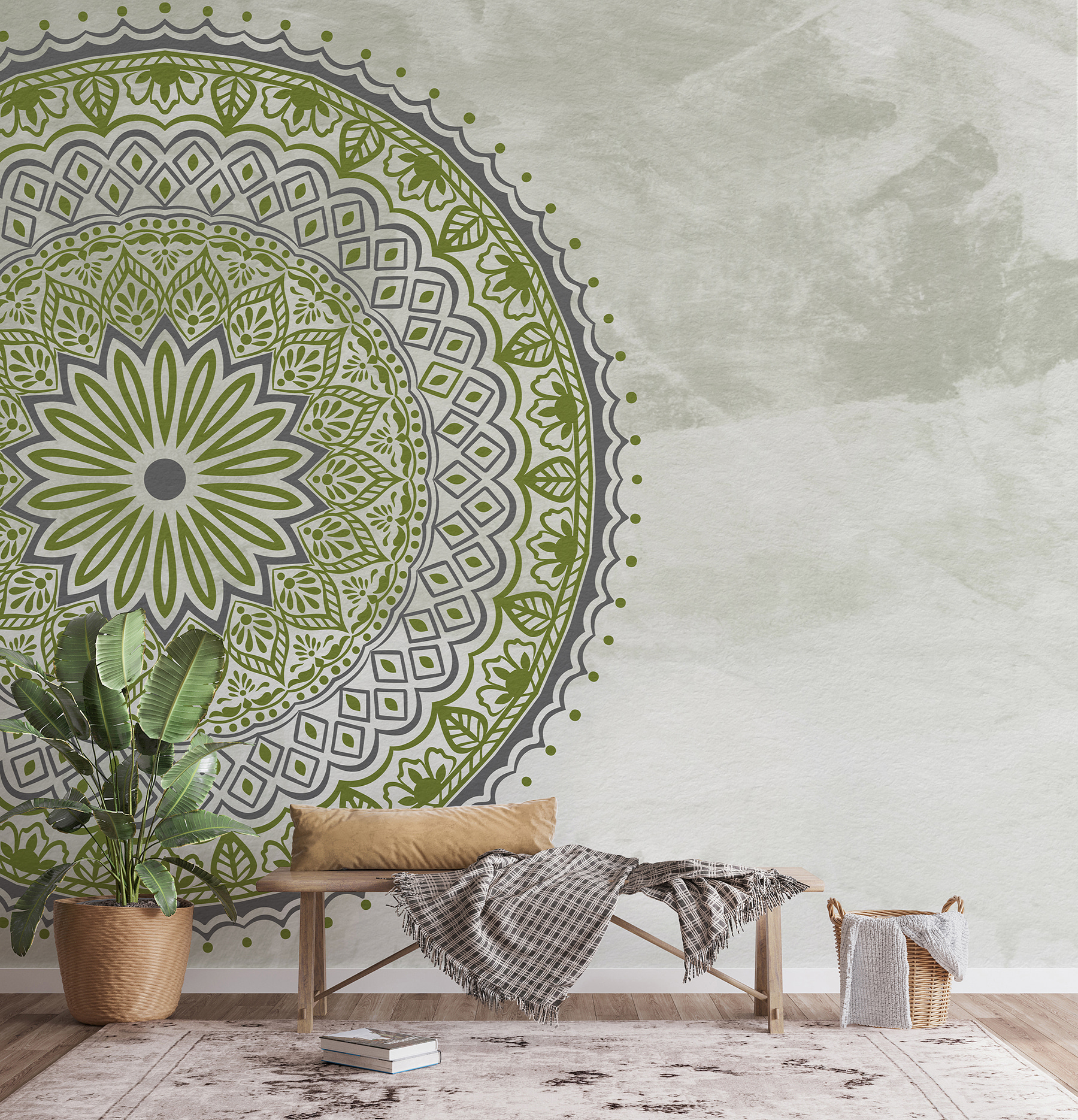 A circular pattern on a white surface