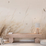 Fototapet O pasăre într-un câmp de iarbă