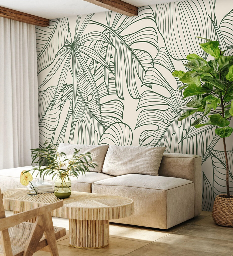 Elegant green foliage pattern design