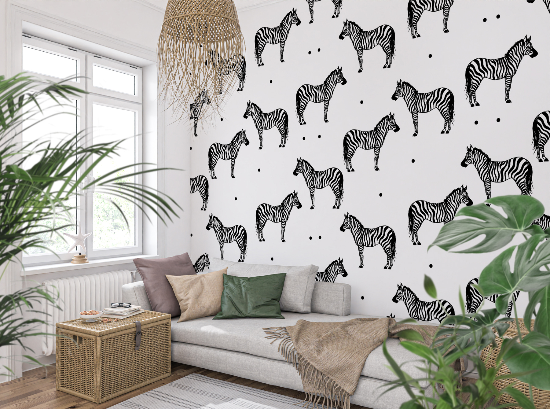 A pattern of zebras on a white background A pattern of zebras on a white background