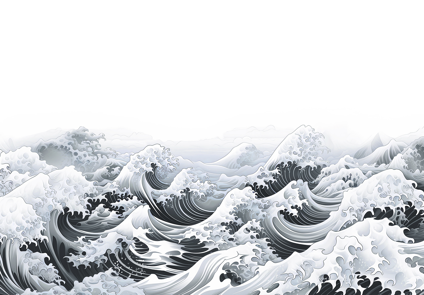 Waves in the ocean with waves