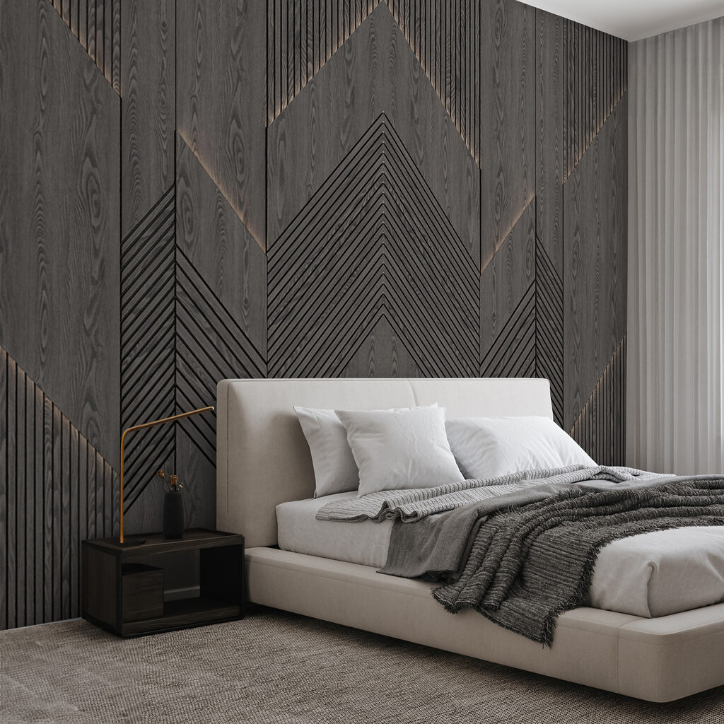 Geometric patterns in dark wood