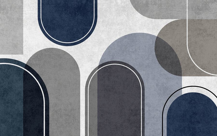 Forme abstracte moderne în tonuri stinse.