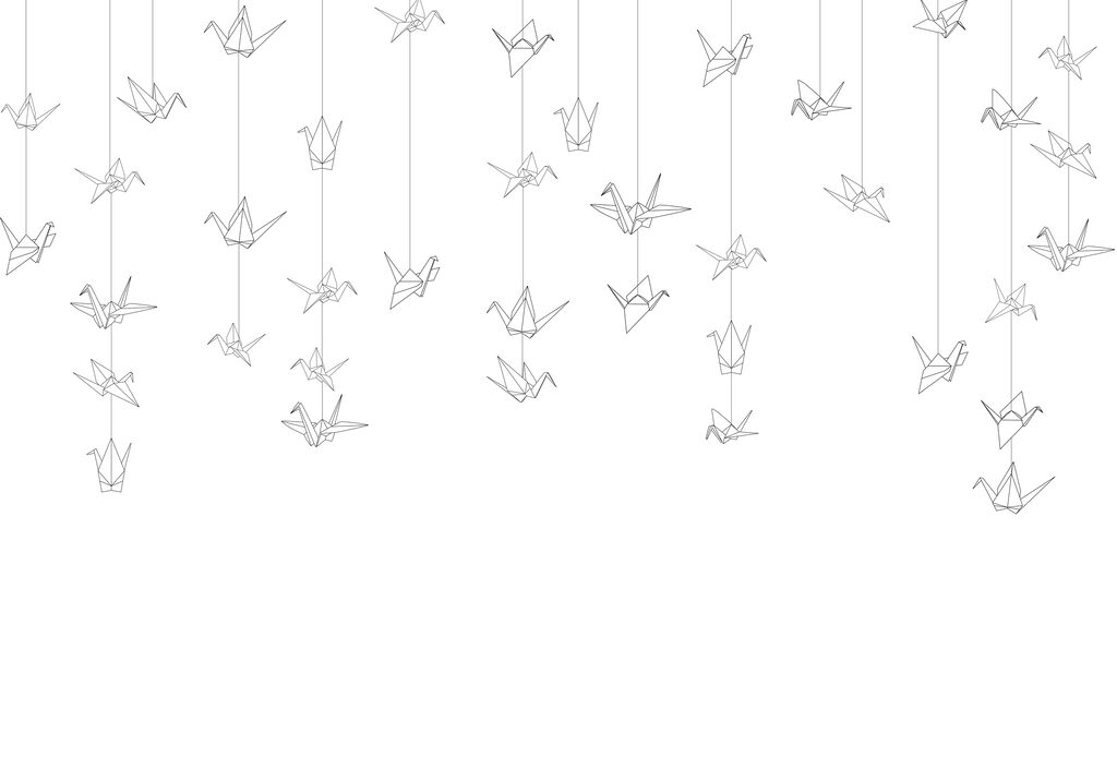 Un grup de păsări origami Un grup de păsări origami