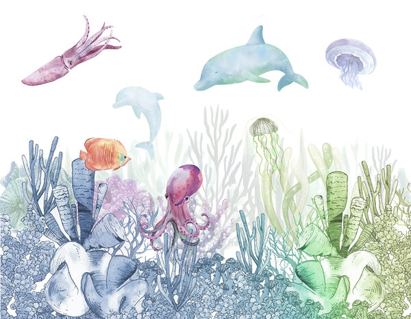 O acuarelă de o viață de mare O acuarelă de o viață de mare