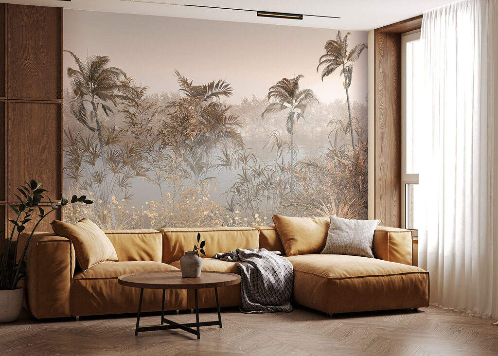 A swamp with plants and flowers