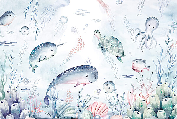 O acuarelă creaturi de mare O acuarelă creaturi de mare