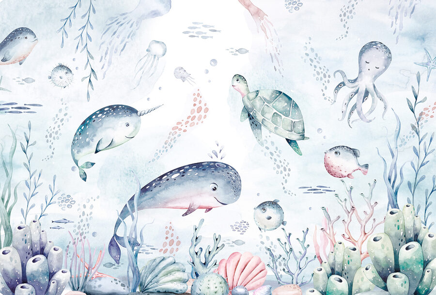 O acuarelă creaturi de mare O acuarelă creaturi de mare