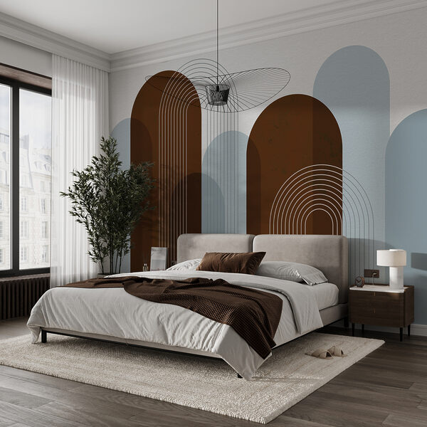 A brown and blue art