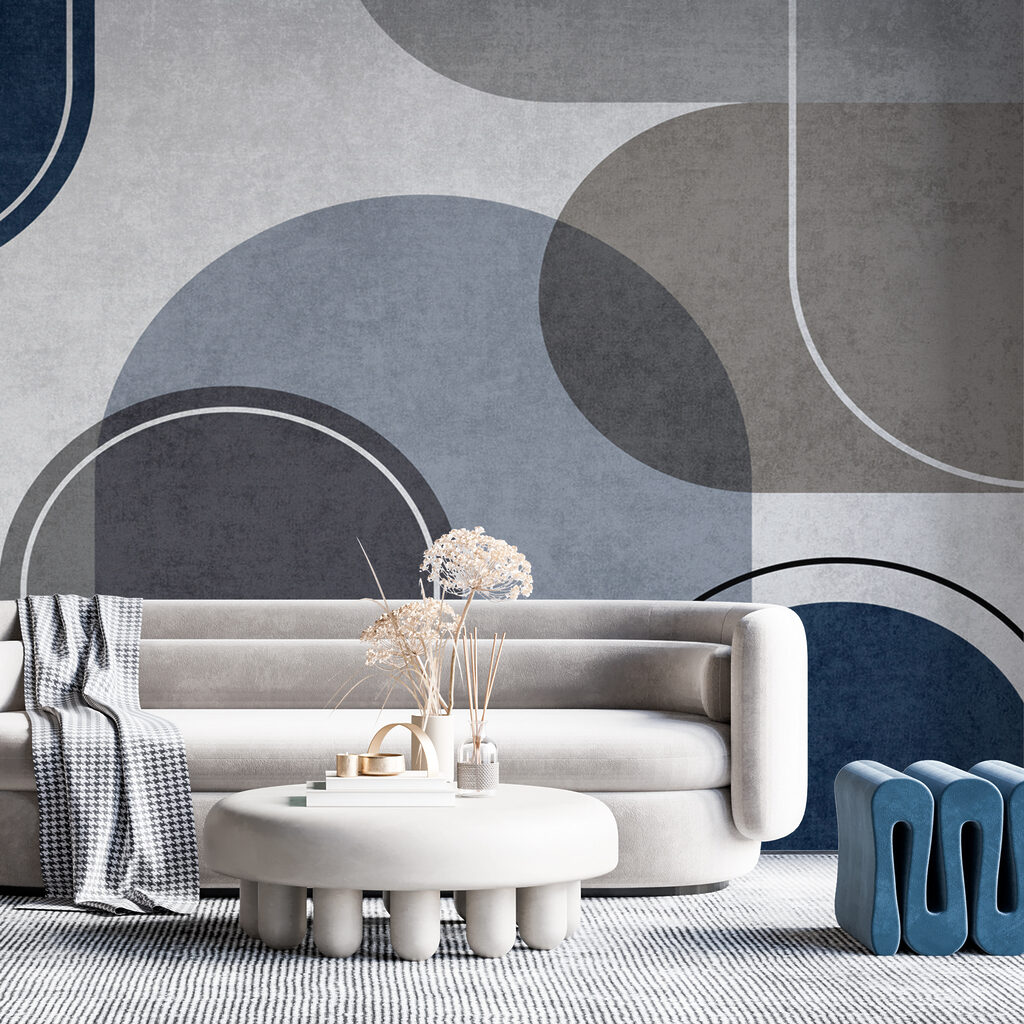 Modern abstract shapes in muted tones