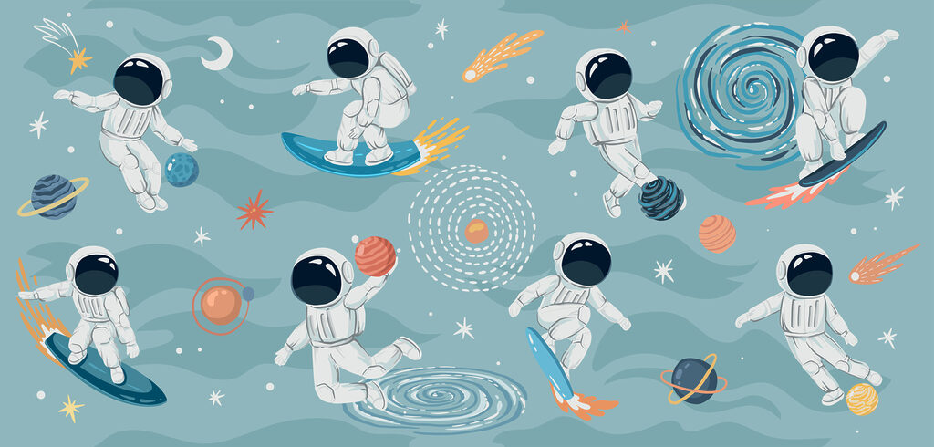 Un grup de astronauți în spațiu Un grup de astronauți în spațiu