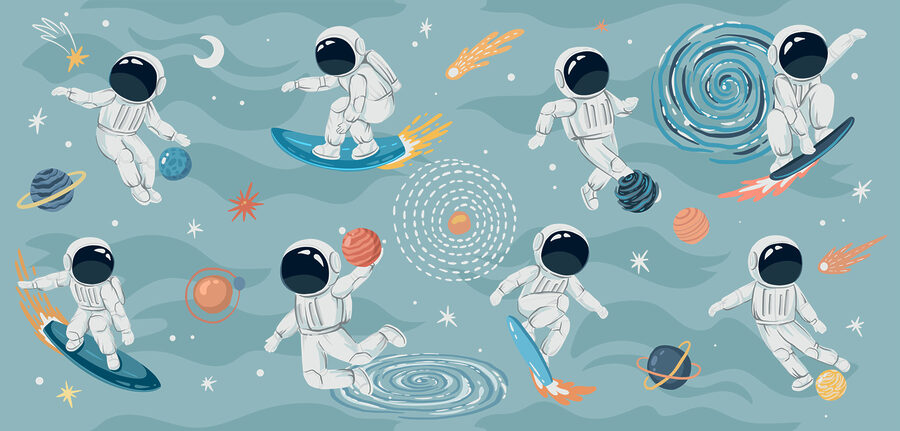 Un grup de astronauți în spațiu Un grup de astronauți în spațiu
