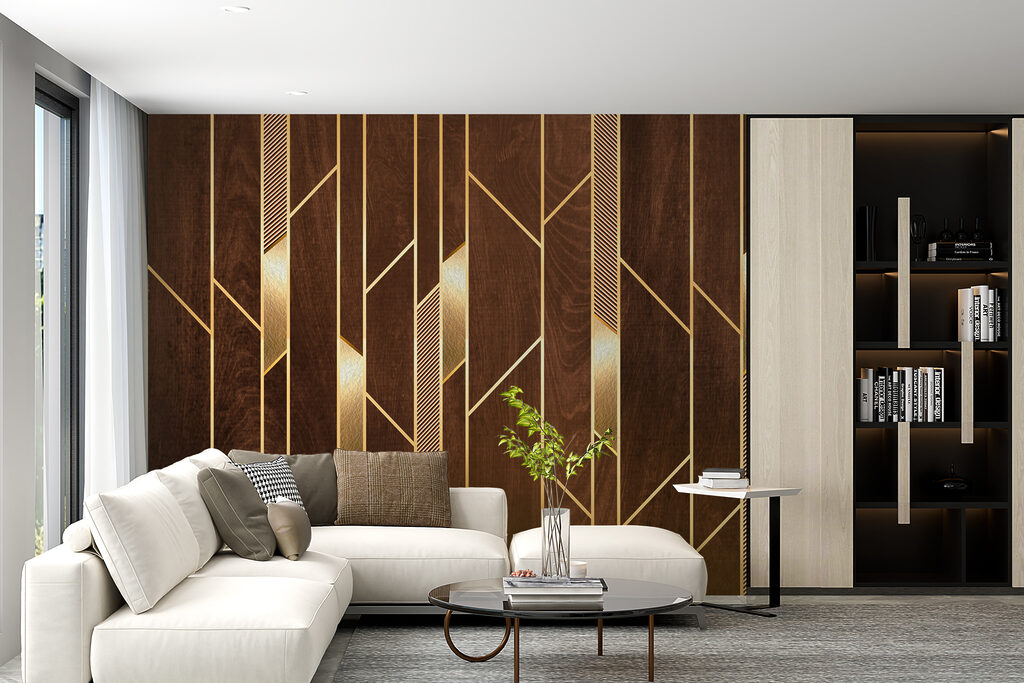Elegant lines on rich wood texture