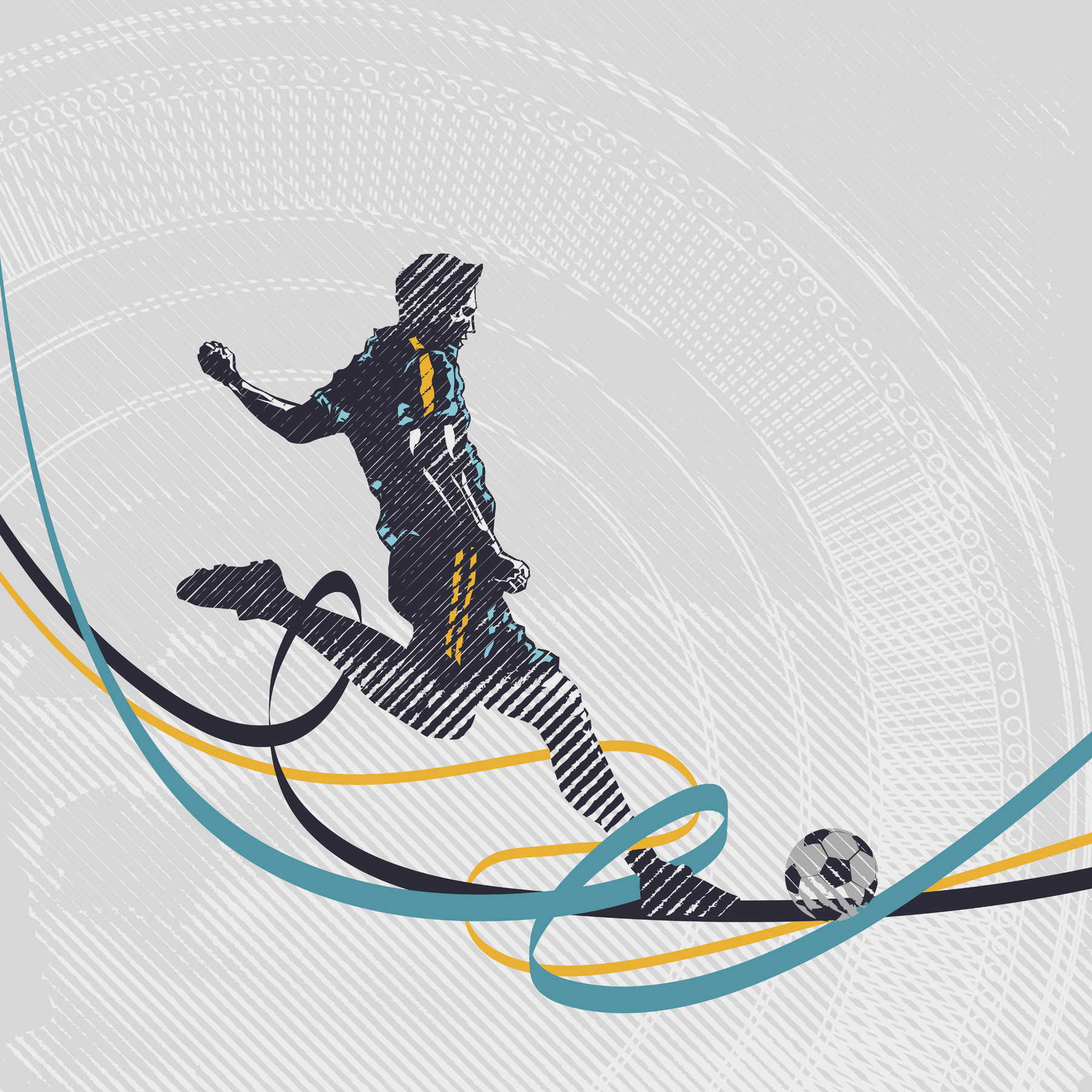 A man kicking a football ball