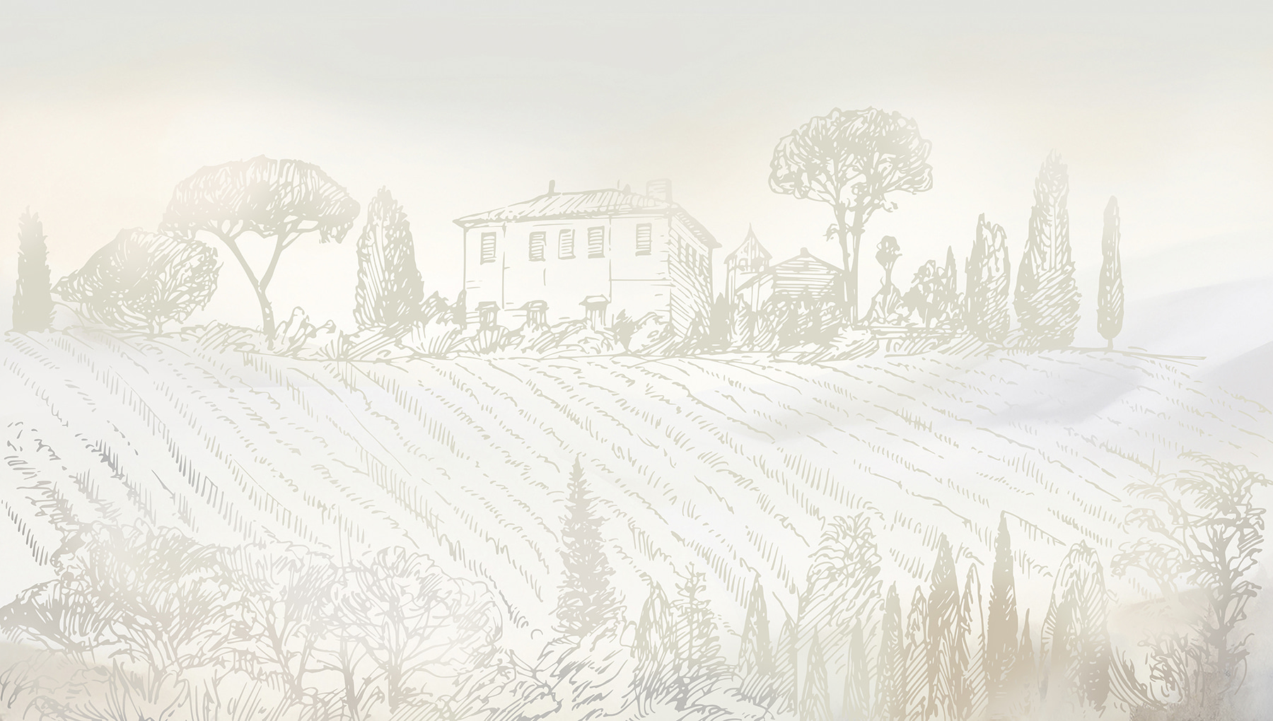 A drawing of a house and trees