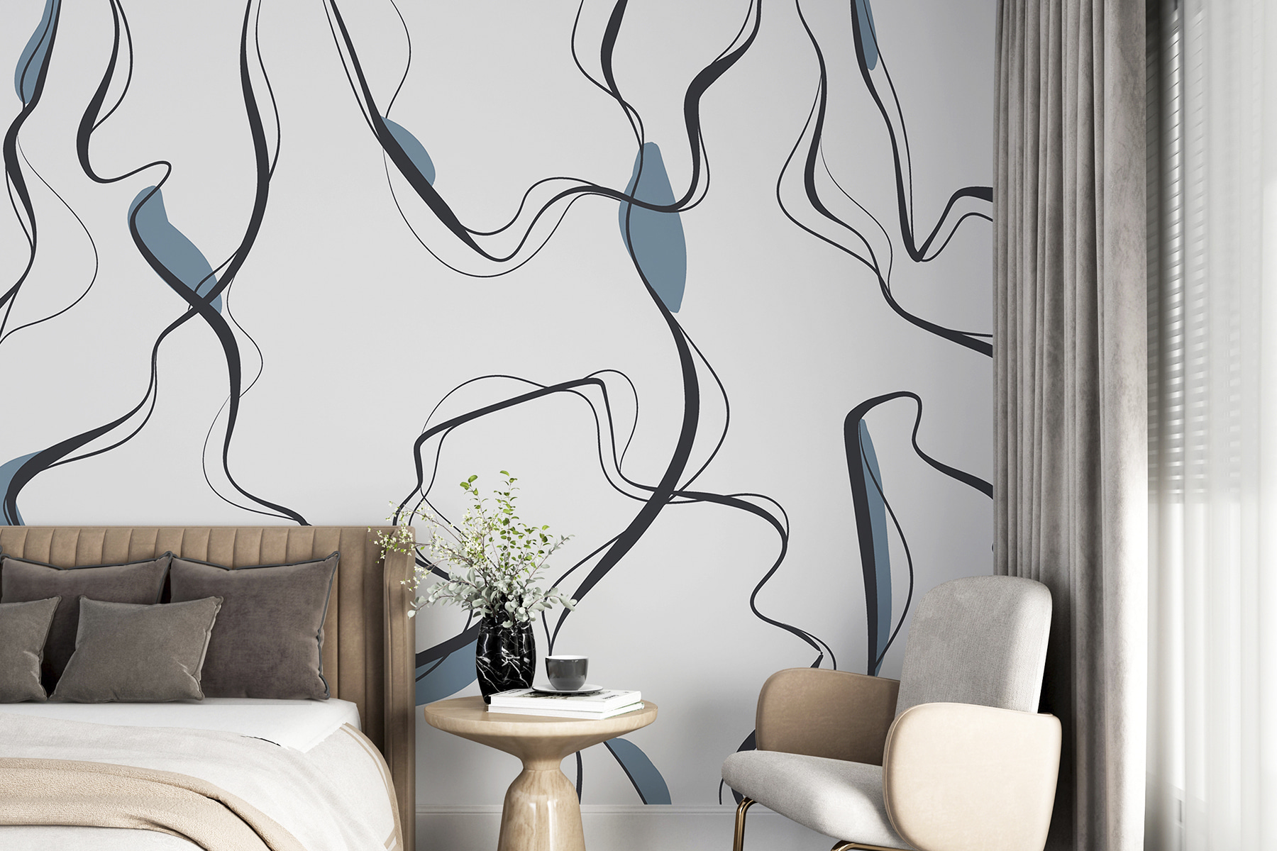 A grey and black lines