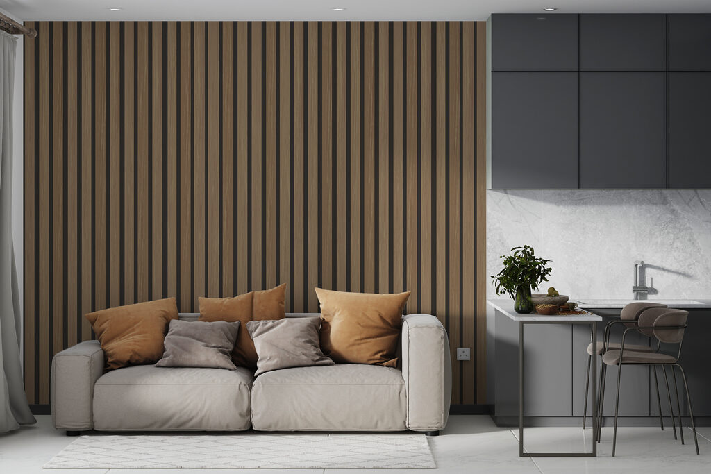 A close up of a wood panel