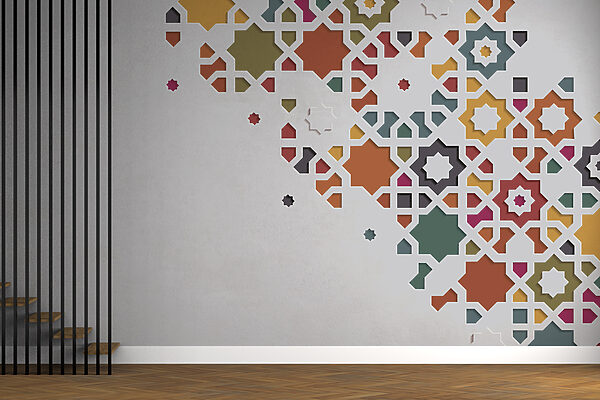 Un fundal alb cu design colorat Un fundal alb cu design colorat
