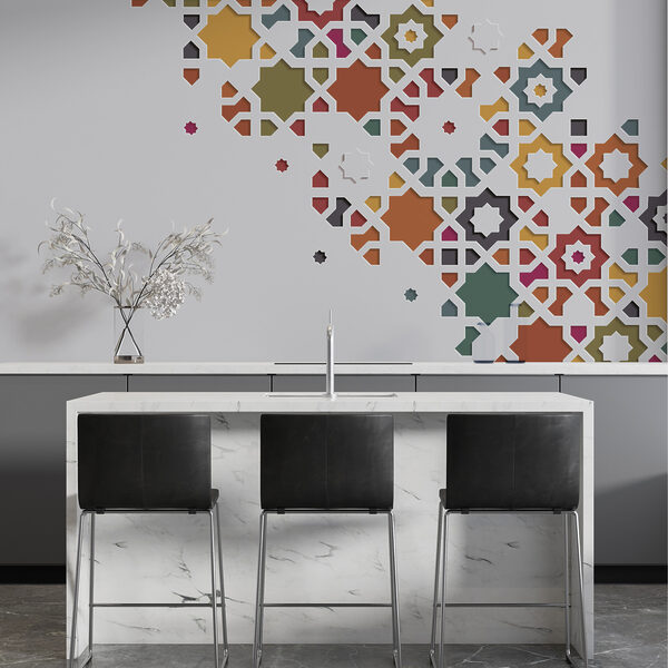 Un fundal alb cu design colorat Un fundal alb cu design colorat