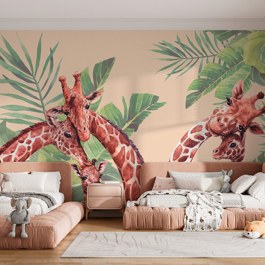 Un grup de girafe cu gâturi lungi