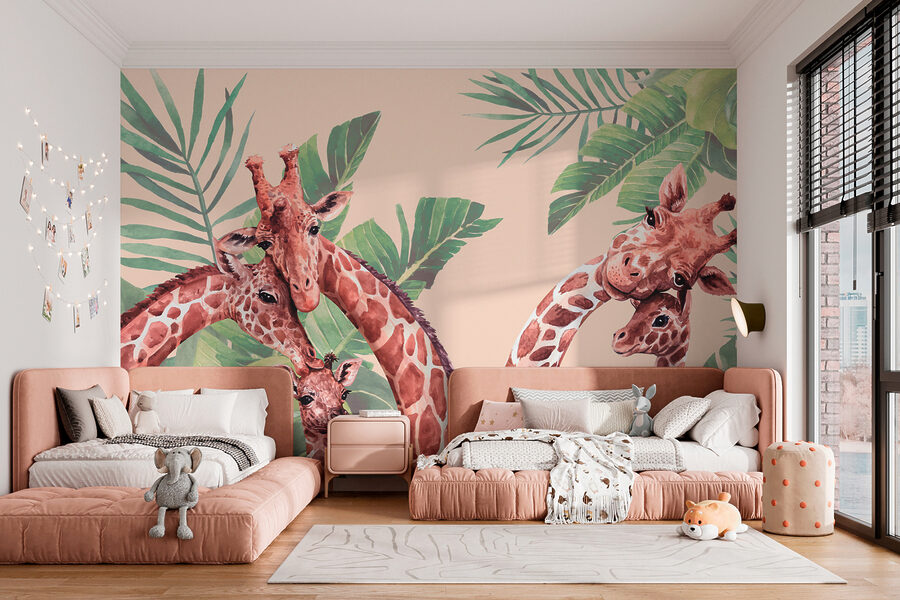 Un grup de girafe cu gâturi lungi