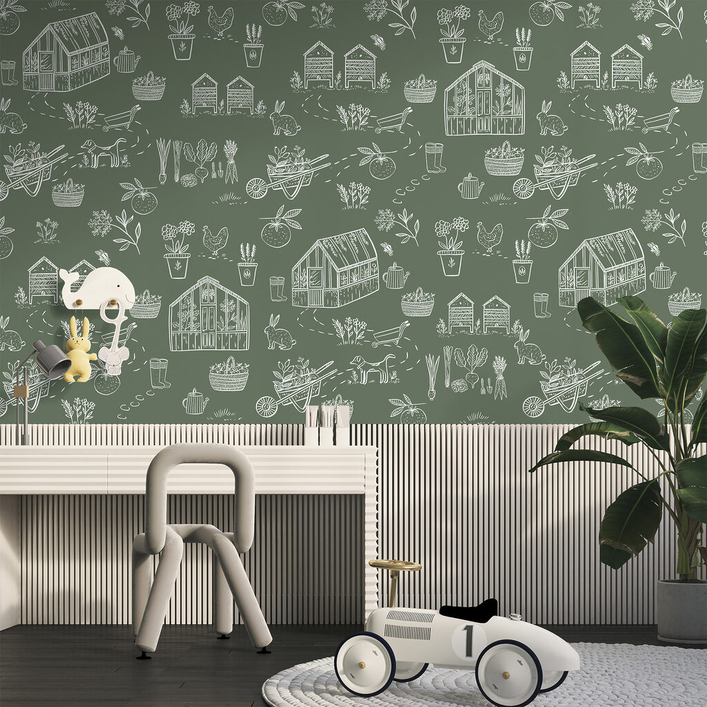 A pattern of farm items