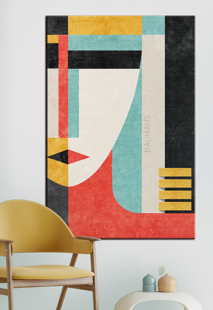 A colorful art piece with text