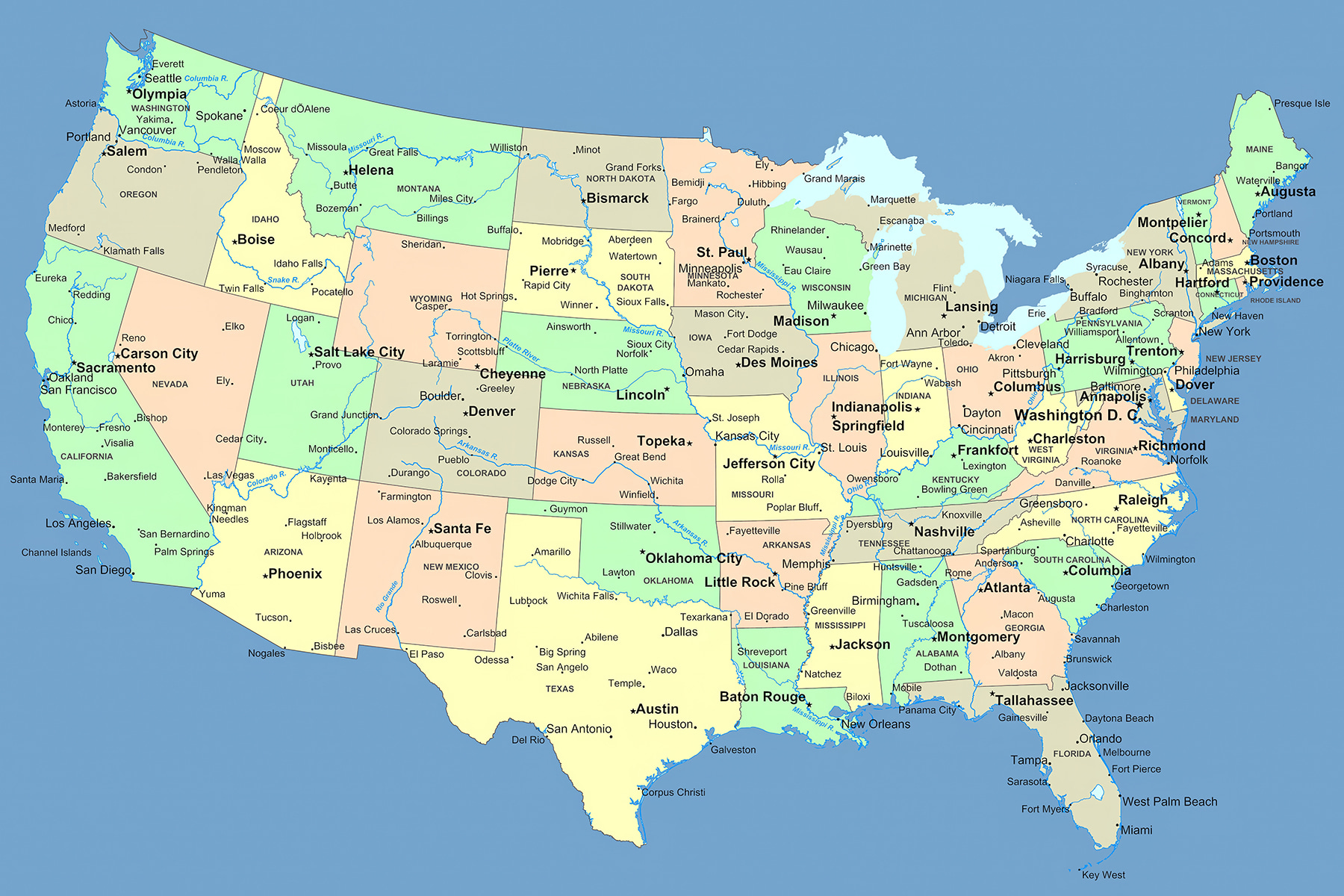 A map of the united states