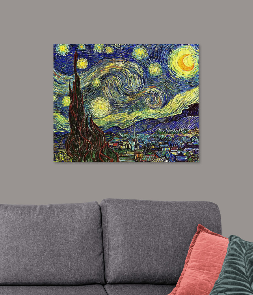 A painting of a starry night