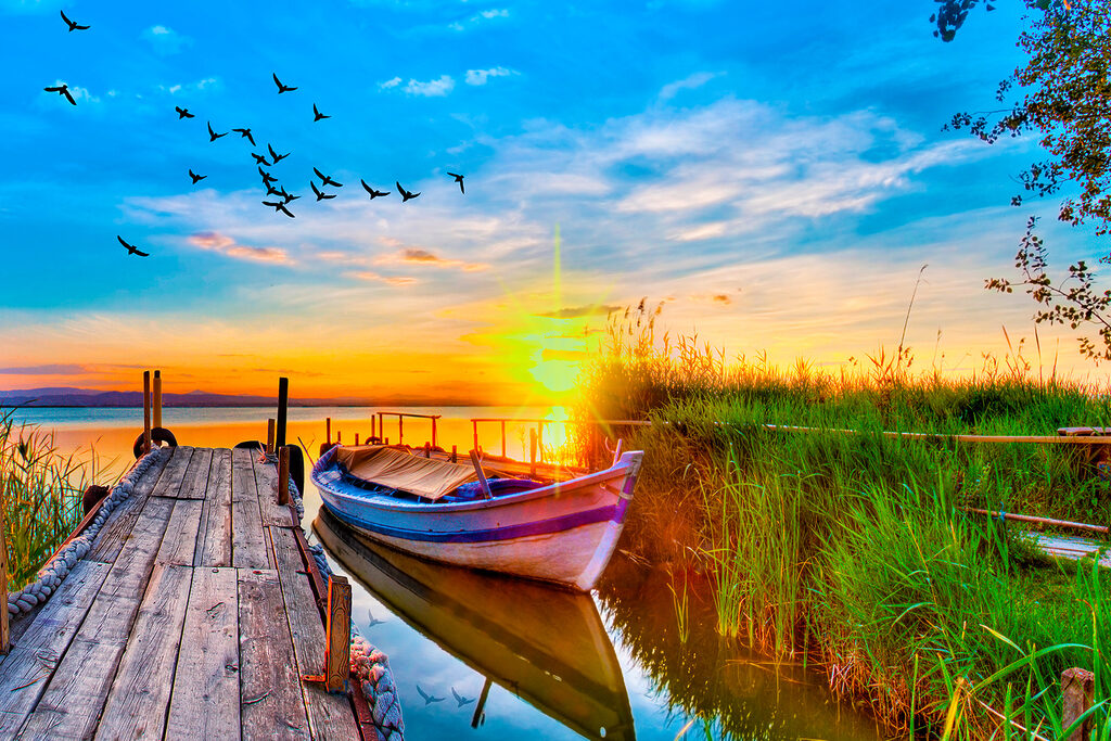 A boat on the water