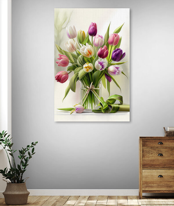 Un buchet de lalele într-o vază de sticlă s31219pig41m 600x709 - Un buchet de lalele într-o vază de sticlă