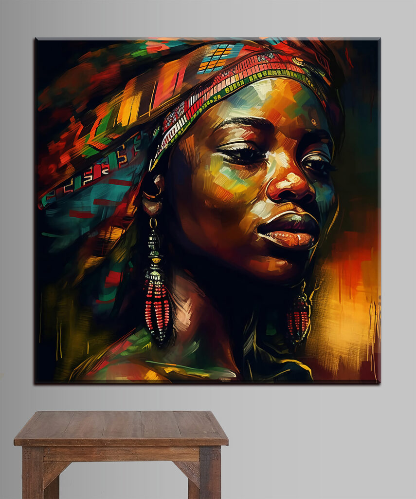 A woman with a head wrap