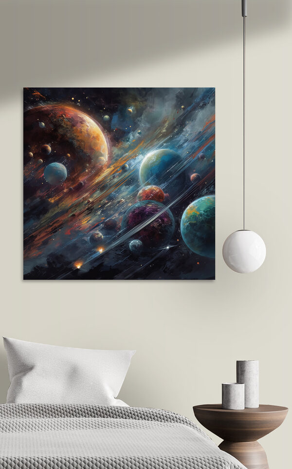 Planete în spațiu cu planete și stele Planete în spațiu cu planete și stele